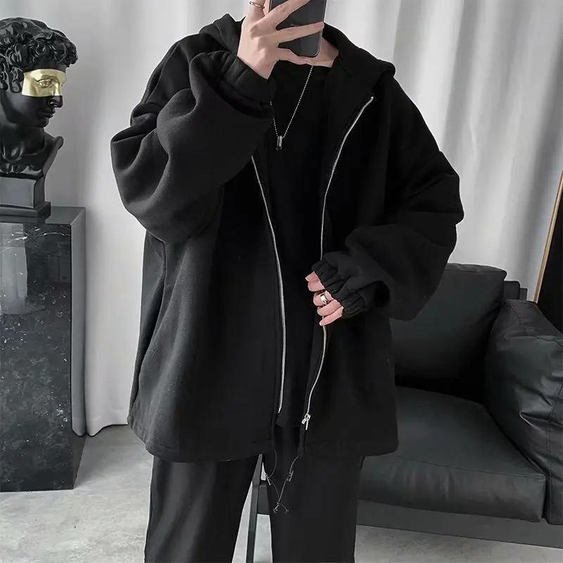 

Super Fire Tooling Hooded Men's Jacket Korean Style 2022 Autumn New Loose Trendy Solid Color Beam Mouth All-match Jacket Men