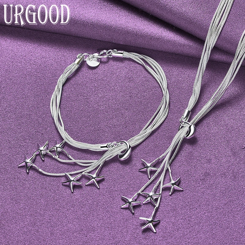 

925 Sterling Silver Exquisite And Fashionable Semi Hanging Star Series Set For Women Birthday Party Engagement Wedding Gift