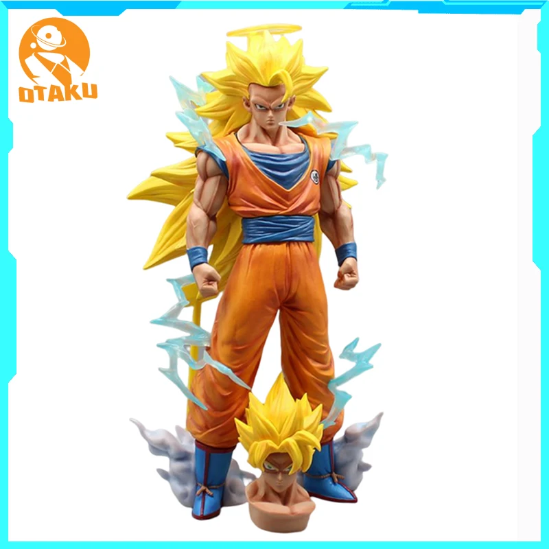 

35cm Dragon Ball Z Anime Figure Son Goku SSJ3 Super Saiyan 3 Gk Goku Figurine PVC Statue Model Figures Desk Ornament Toys Gifts