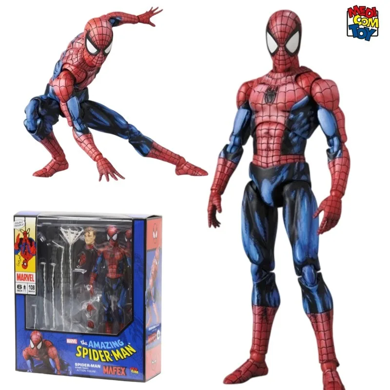 Фото Игрушка Medicom Toy MAFEX №108 Человек-паук Питер Паркер, версия Comic Paint Фигурки Человека-паука, аниме-модель 1/12, оригинальная упаковка №1