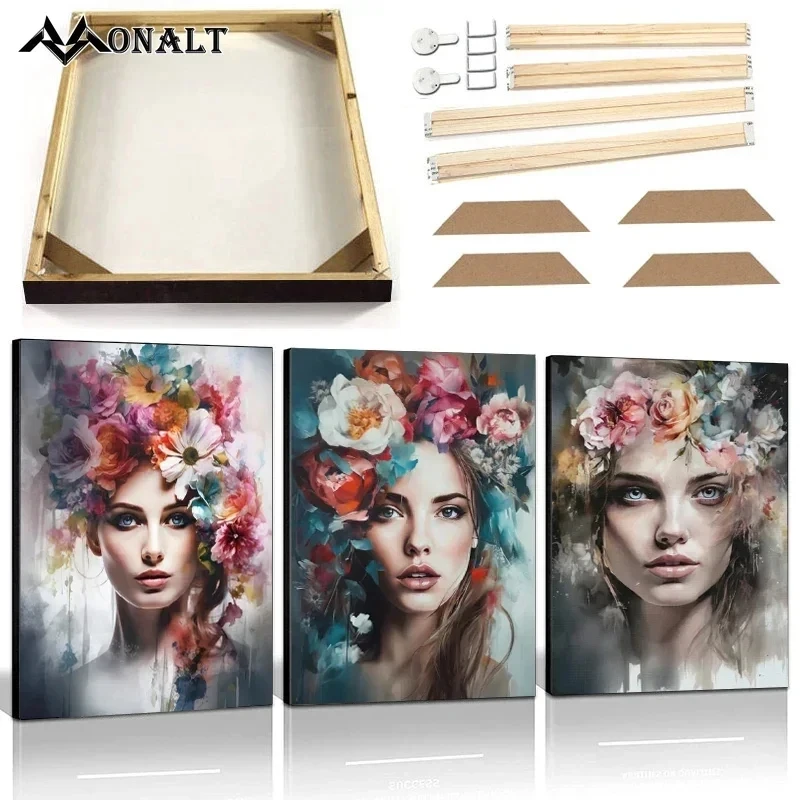 Женская Картина на холсте с изображением цветов и волос