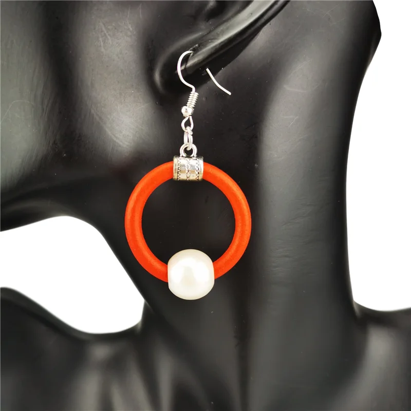 Серьги женские круглые с жемчугом модные ювелирные изделия ручной работы