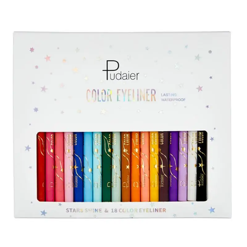 

Blue Eyeliner 18 Colours Gel Pencil Set For Women Eye Liner Gel Pen For Women Professional Eye Makeup Waterproof Smudge Proof