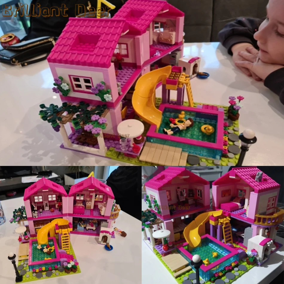 Дом для друзей и семьи двухэтажный летний отпуск вилла горка бассейн городской