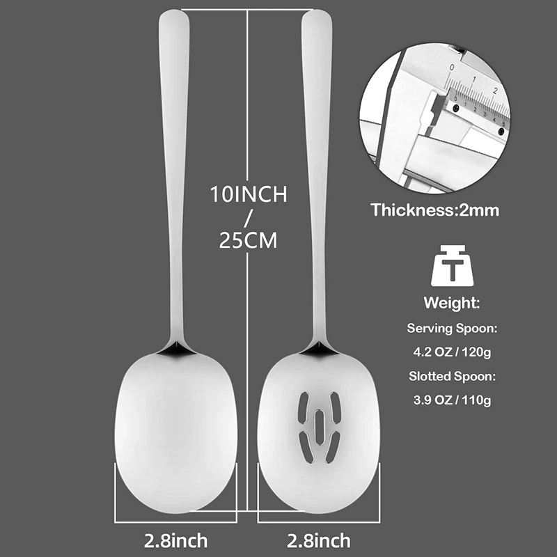 Набор сервировочных ложек 10-дюймовая ложка с прорезями и сервировочная ложки