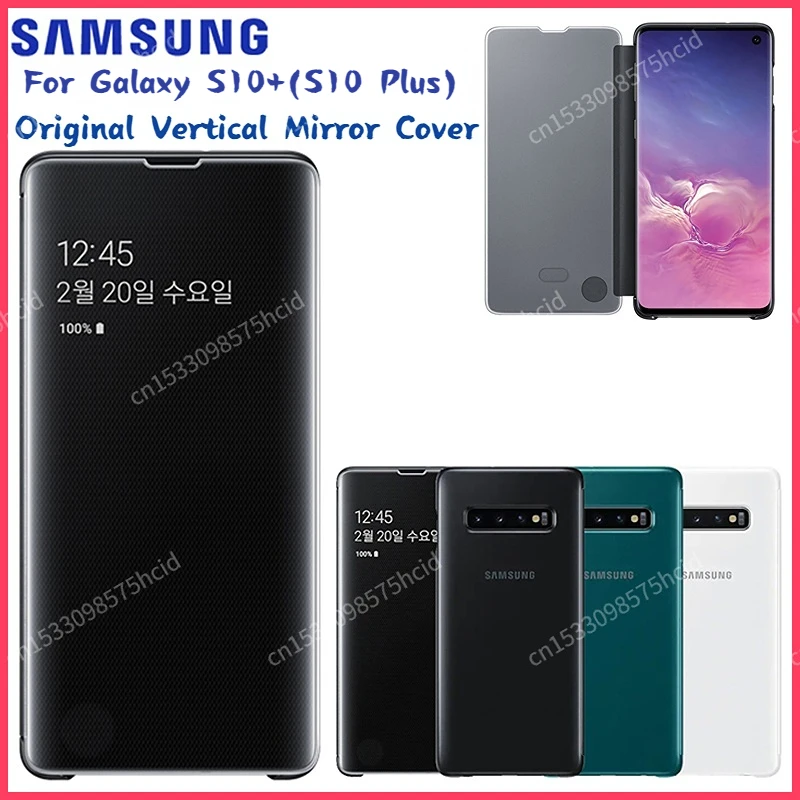 Original Samsung Clear View Cover for Samsung Galaxy S10+ S10Plus Smart Sleep Clamshell Cover Transparent Mirror Phone Case