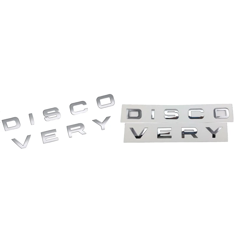

2 Set 3D Letter DISCOVERY Car Rear Front Badge Emblem Decal Sticker For Land Rover Matte Silver & Golssy Silver