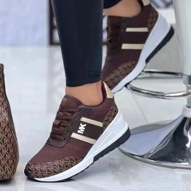 Women Wedges Sneakers Lace-Up Breathable Sports Shoes Casual Platform Female Footwear Ladies Vulcanized Shoes Zapatillas