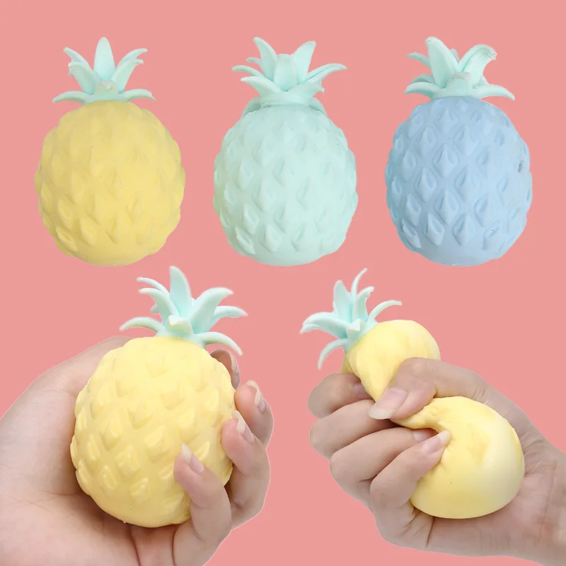 

20pcs/box Creative Funny Decompression Vent Pineapple Squeeze Ball Gift Squishy Squeeze Stress Reliever Fidget Sensory Toys