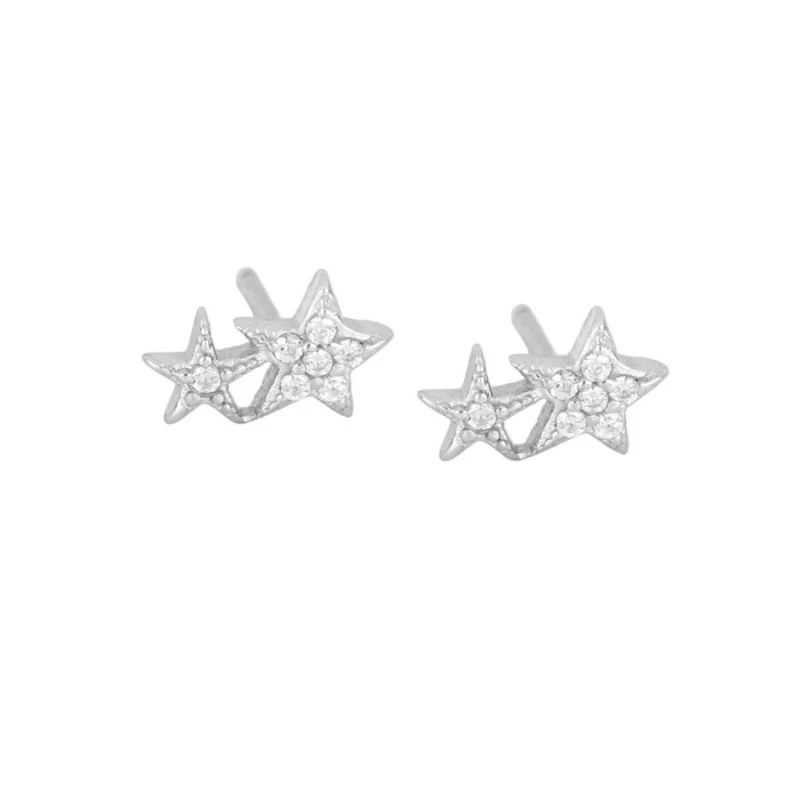 

Bohemia Piercing Double Star Zircon Creative Studs Earrings for Women Fashion Jewelry Pendientes Ins Same Earing Party Gifts