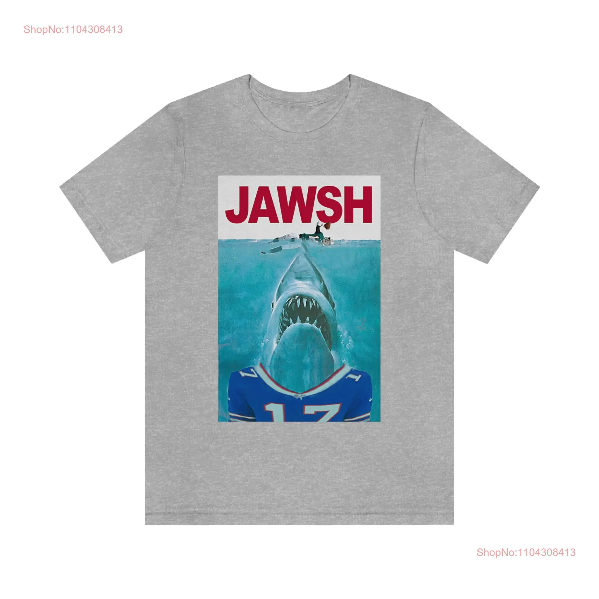 Футболка Jawsh Josh Allen Jaws Parody с длинными или короткими рукавами