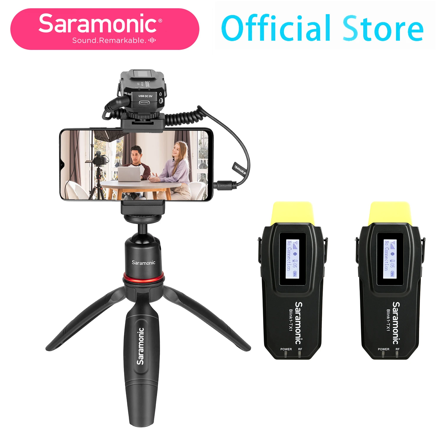 Saramonic Blink1 Kit2(TX+TX+RX) TDMA Wireless Microphone System Broadcast-quality Sound for Filmmaking Mobile Journalism&More