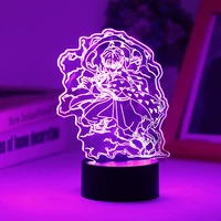 anime demon slayer led night light kimetsu no yaiba inosuke 16 colors lamp for table decor kid gift can purchase acrylic board