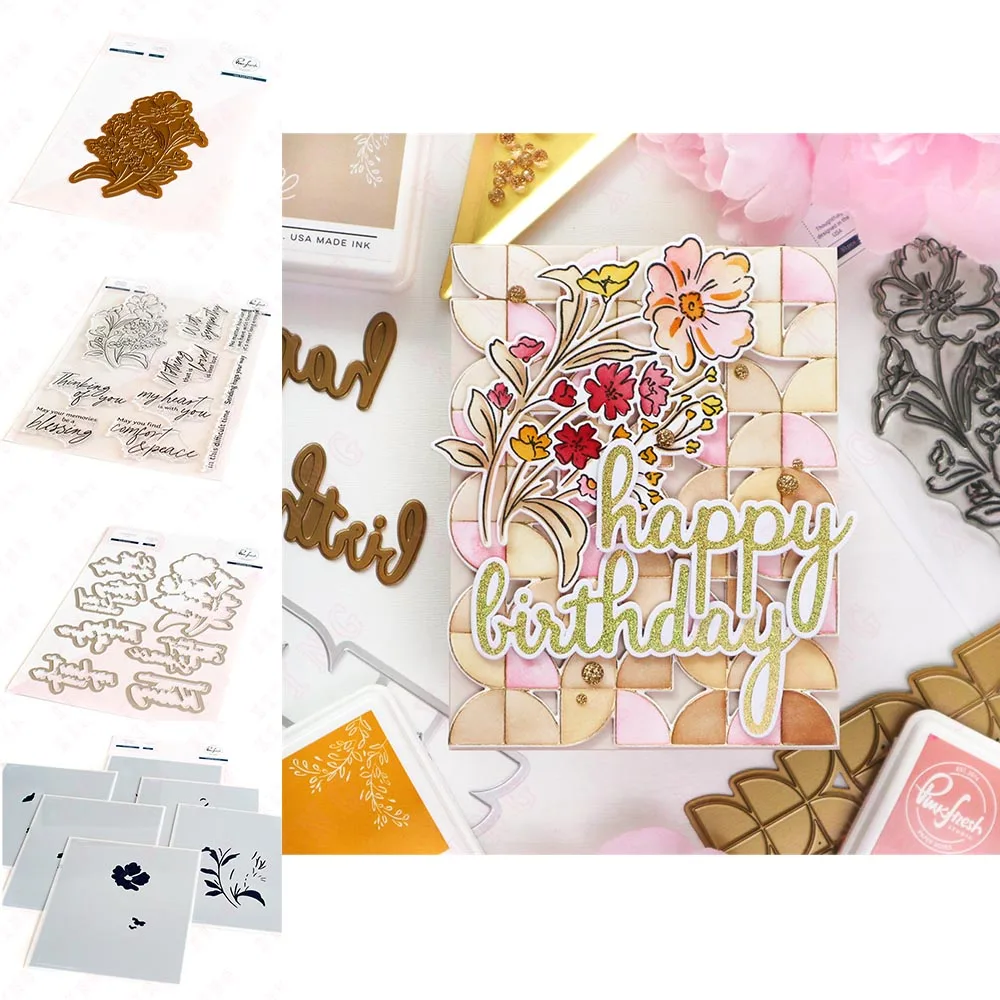 

Newest Metal Cutting Dies Clear Stamps Hot foil Scrapbook Decoration Embossing Stencil 2023 Diy Handmade Craft With Sympathy Die