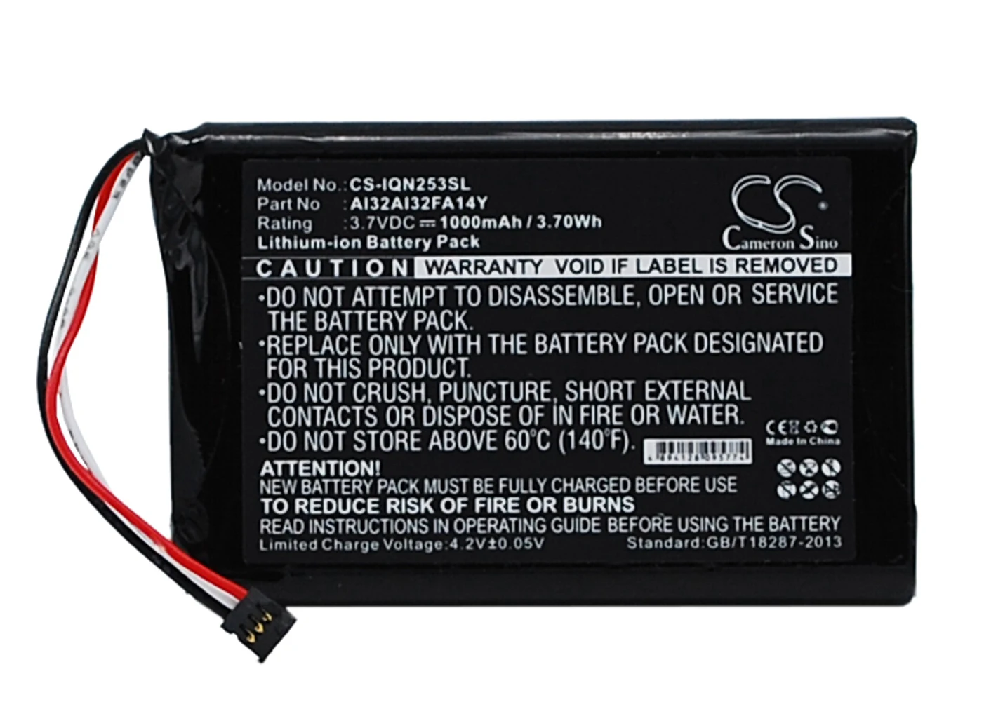 

Cameron Sino 1000mA Battery for Garmin 010-01187-01, Nuvi 2539LM, Nuvi 2539LMT,Nuvi 2539LMT 5-inch AI32AI32FA14Y