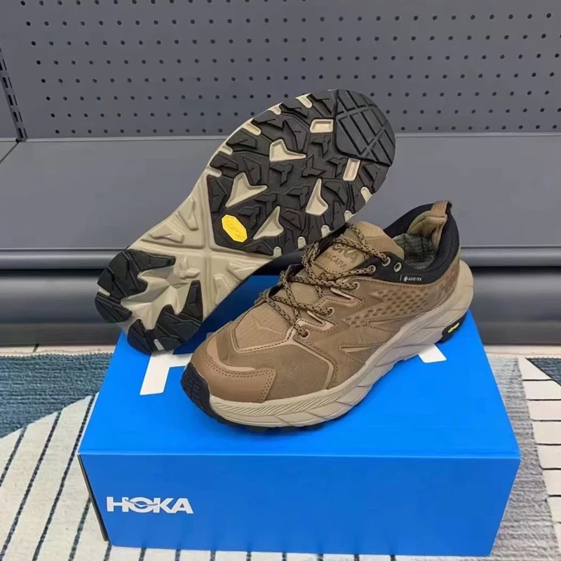 HOKA Anacapa Mid GTX Hiking Boots Men Outdoor Waterproof Trekking Shoes High Top Camping Adventure Boots Trail Running Sneakers