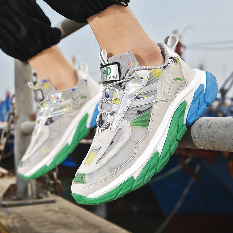 Men's Cushioning Basketball Shoes Non-Slip Wearable Sports Shoes Male Running Gym Training Athletic Reflective Sneakers