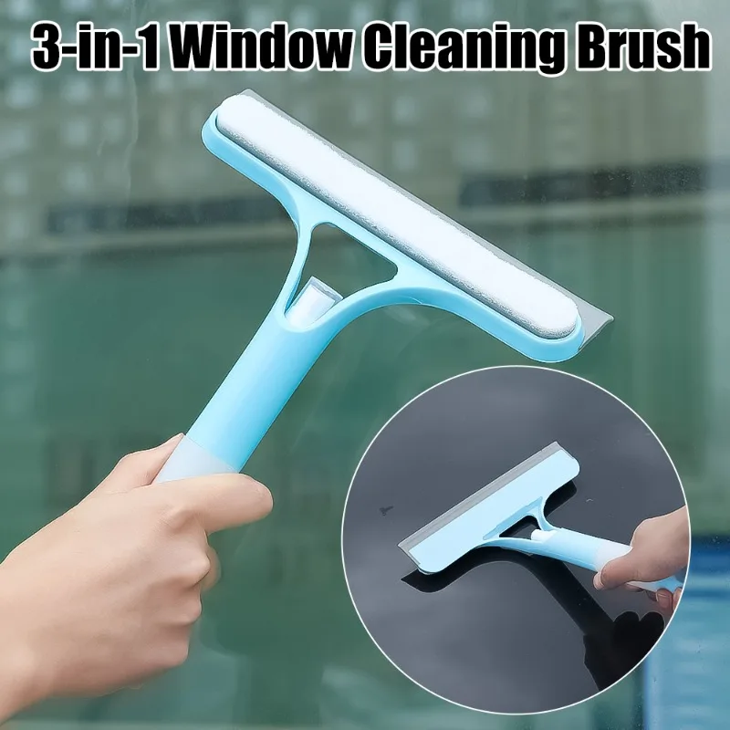 

Multifunctional Window Cleaning Squeegee Set 3-in-1 Rubber Blades, High-density Sponge, Plastic Spray Bottle Car Cleaning Tools