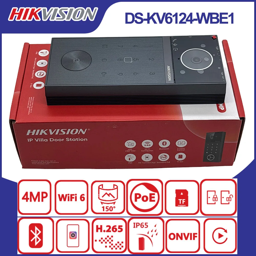 Фото Видеодомофон Hikvision DS-KV6124-WBE1 4 МП IP с Wi-Fi 6, PoE, водонепроницаемый (IP65), 2 замка, Bluetooth, Hik-Connect Smart №2