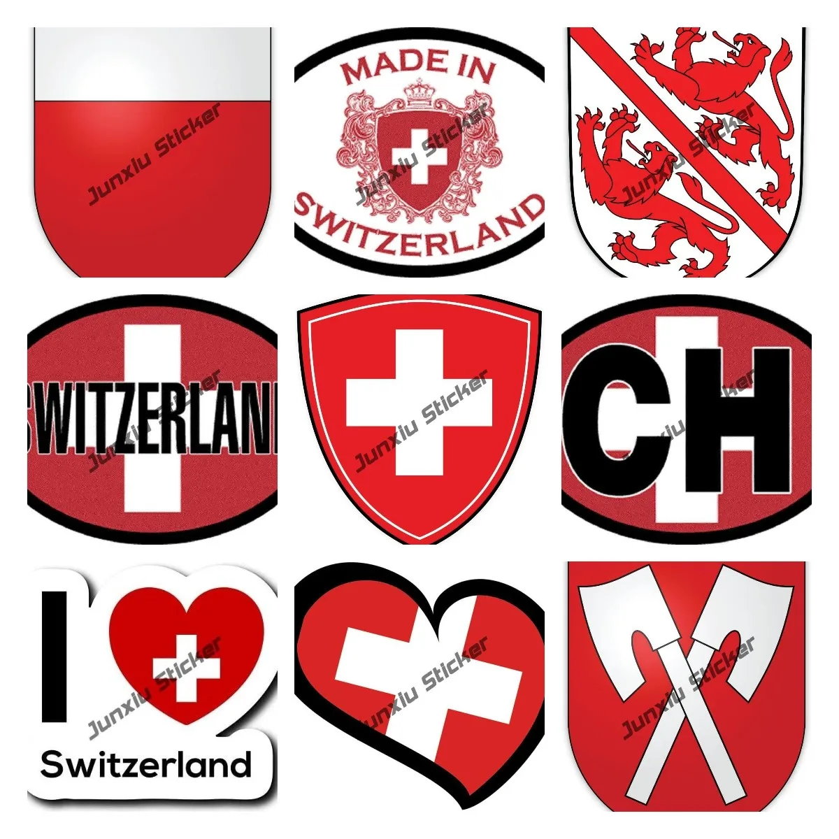 Наклейка с надписью Love, Швейцарский флаг, наклейка с надписью CH, Швейцария, страна, дом, гордость, путешествия, автомобиль, грузовик, бампер, окно, наклейка для ноутбука