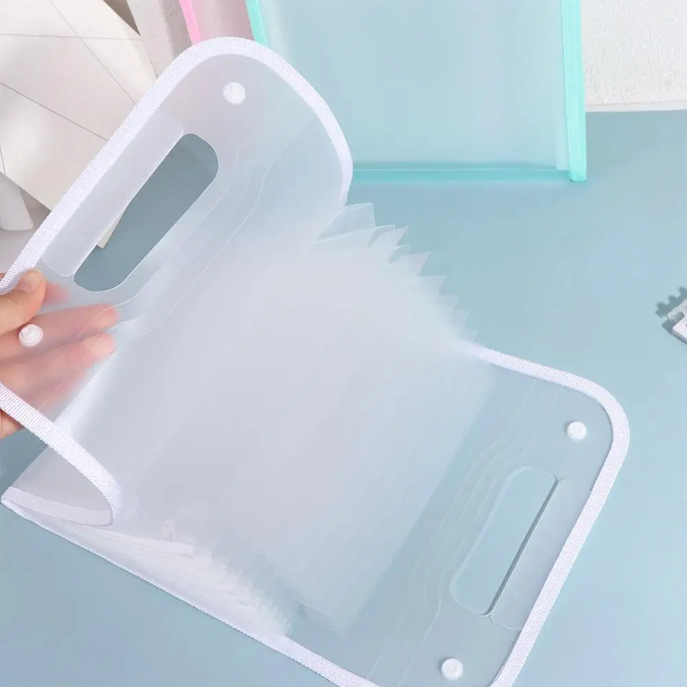 13 Pockets A4 Expanding File Folder Waterproof Large Capacity Accordian Storage Bag Handle Vertical Organizer