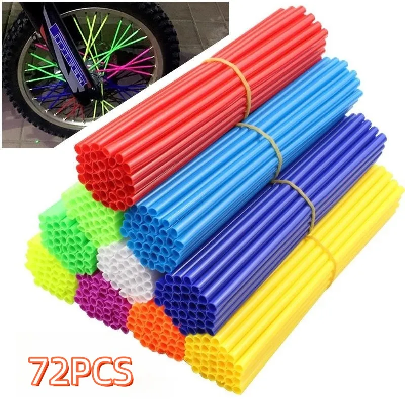 

72Pcs Spoke Skins Spoke Covers Colorful Bike Rim Wraps Bike Spoke Decorations for Motorcycle Bicycle Wheelchair Accessories
