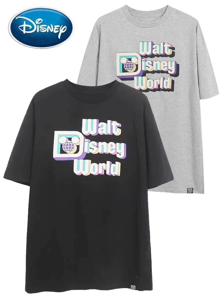 Disney World футболка с принтом Микки Мауса буквенным модная женская коротким рукавом