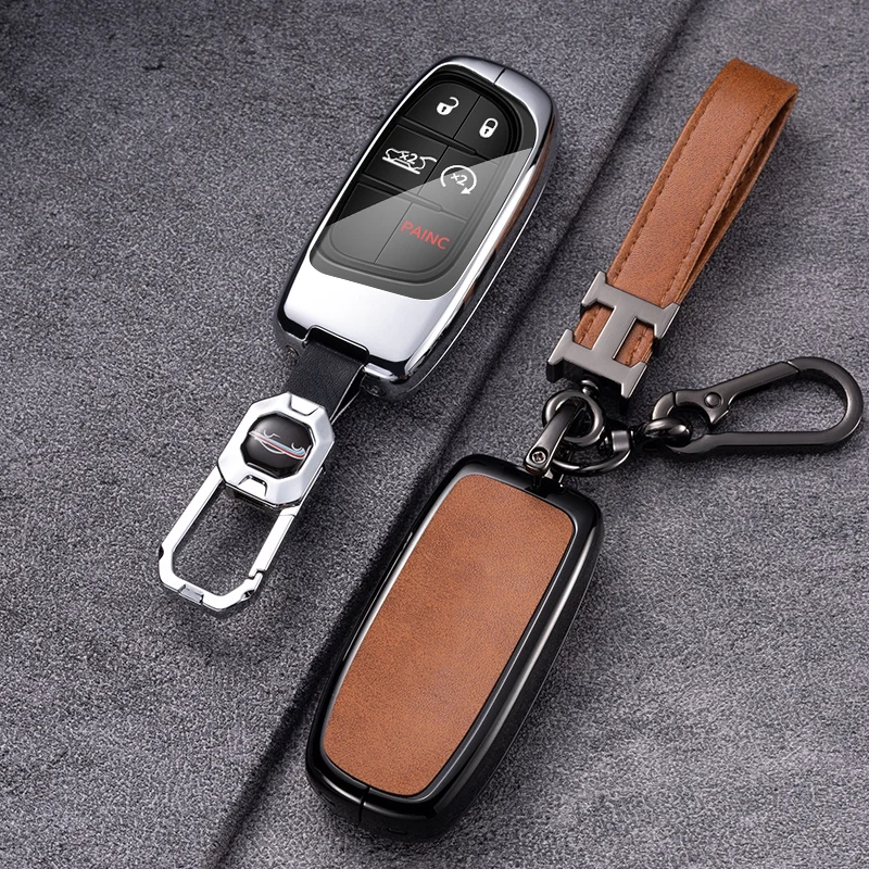 

Zinc Alloy Car Remote Key Case Cover Fob For Dodge Charger Challenger Durango Journey Jeep Grand Cherokee Renegade Fiat Freemont