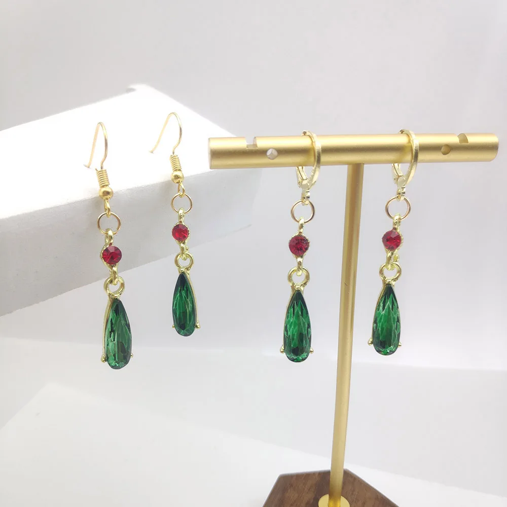 

Fashion Anime Hal's Mobile Castle Same Earrings Emerald Droplets Earrings Personalized Elegant Temperament Women's Jewelry Gift