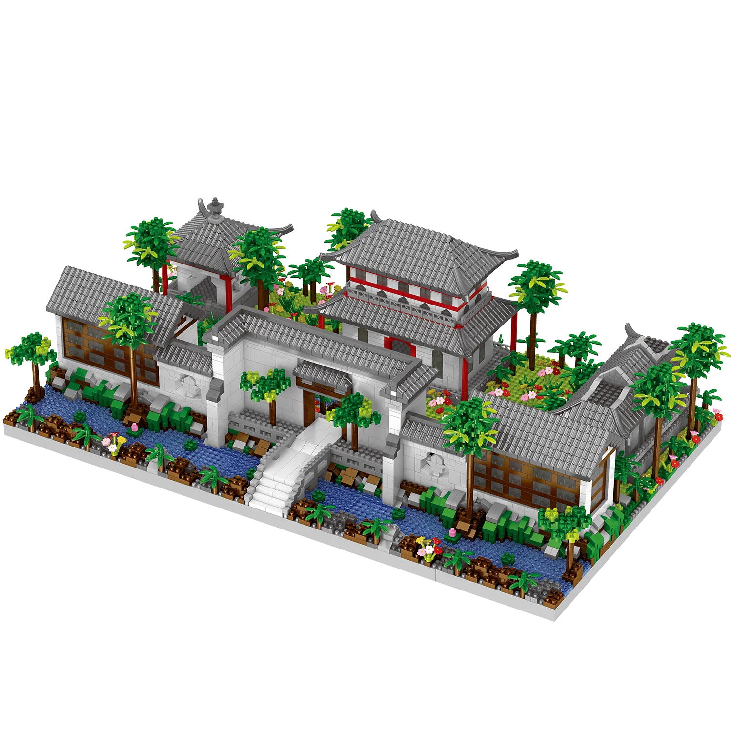 

Micro Building Blocks Chinese Traditional Architecture Garden Door Exquisite Courtyard Style