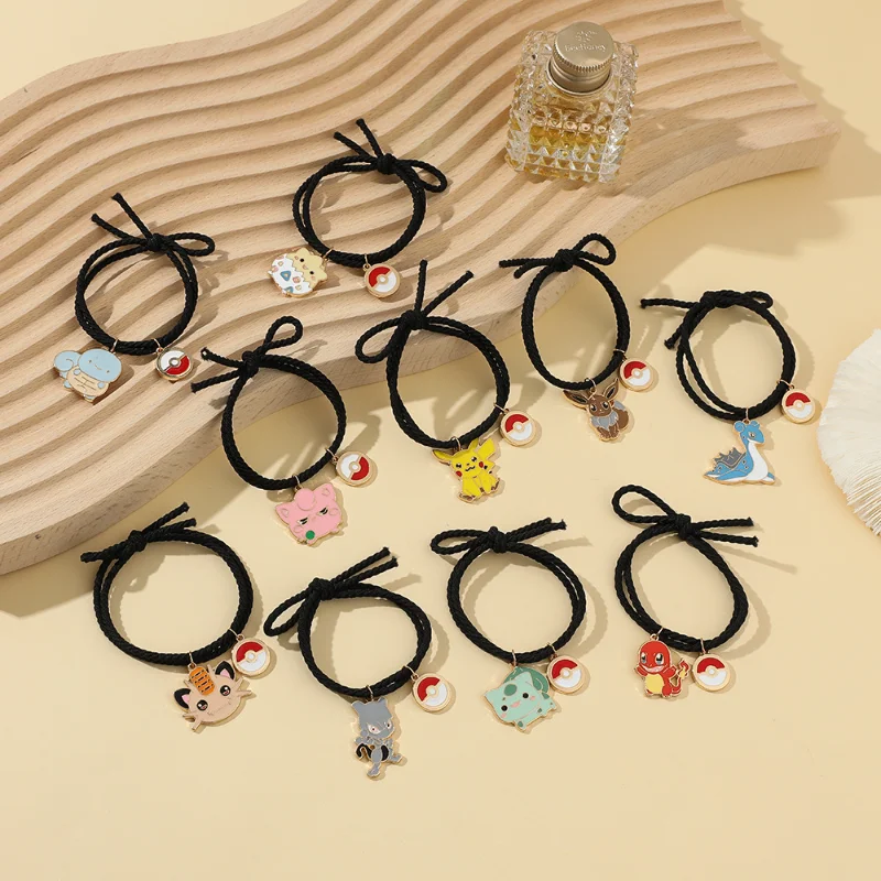

New Cartoon Pokemon Leather Band Headband Cartoon Pokemon Dream Pendant Hair Circle Hair Elastic Band Creative Hair Accessories