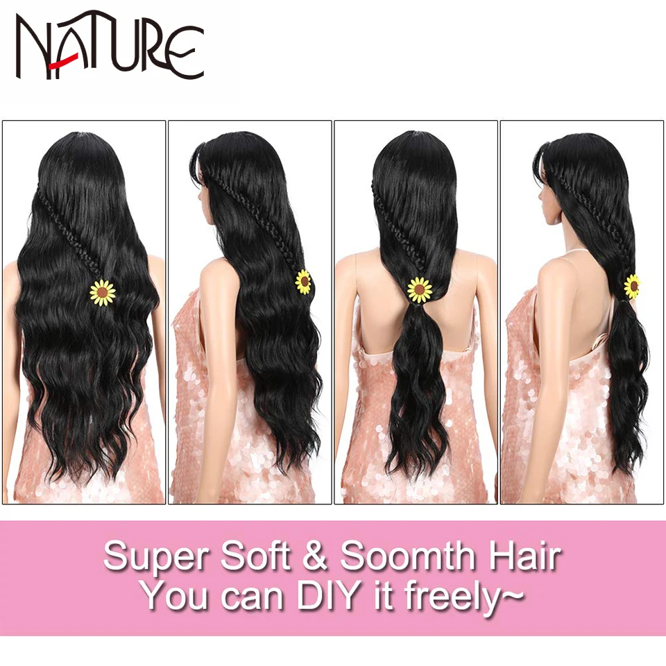 Hair Synthetic Wigs For Black Women 34 inch Omber Blonde Long Natural Wavy Hair Wigs Heat Resistant Fiber Cosplay Wigs