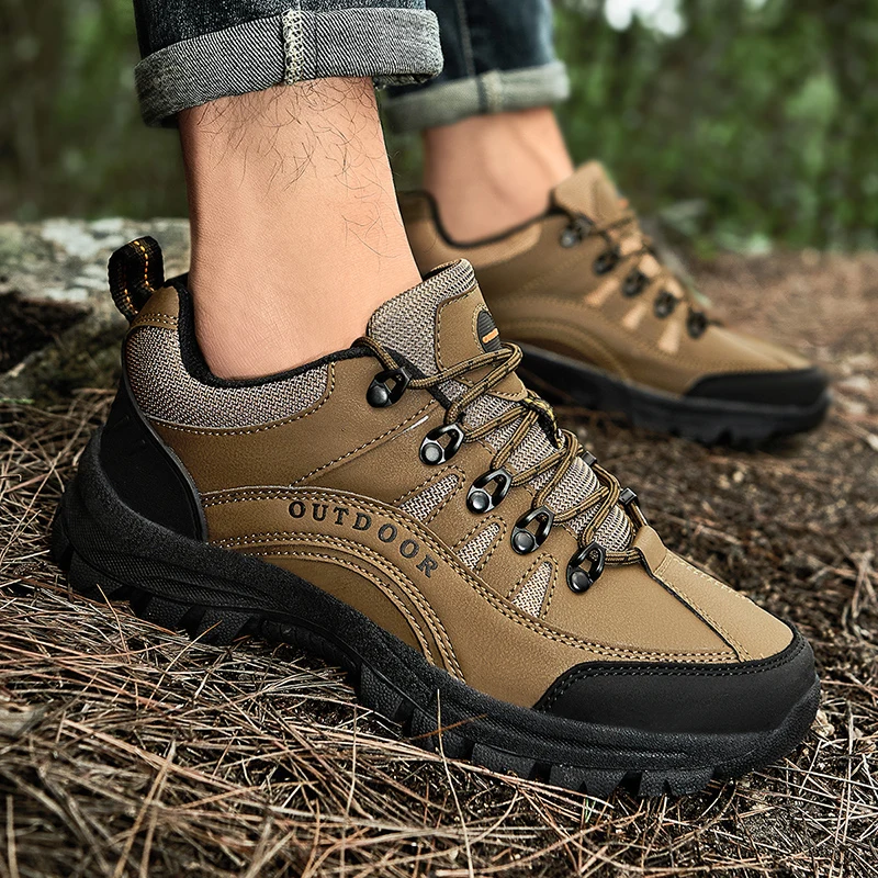 Green Men Hiking Shoes Large Size 38-49 Outdoor Non Slip Jogging Trekking Men Sneakers Comfortable Breathable Climbing Shoes Men
