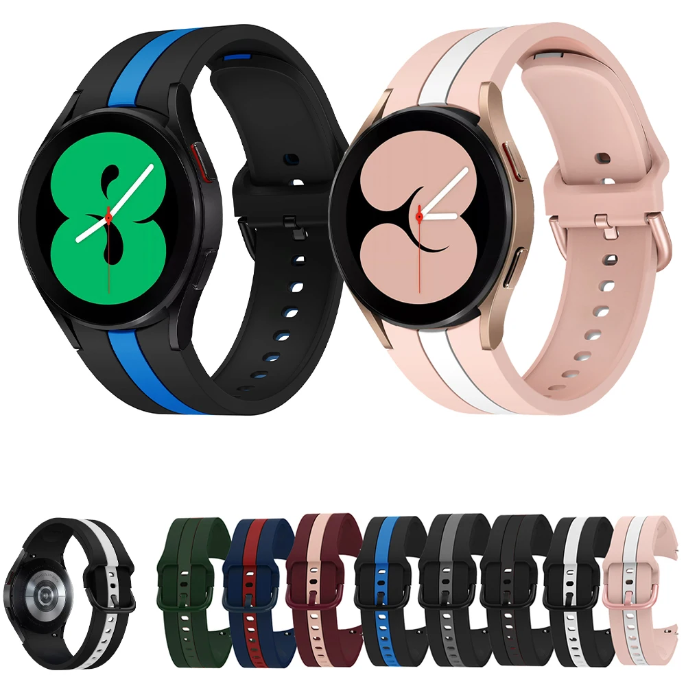 

Ремешок силиконовый двухцветный для смарт-часов Samsung Galaxy Watch 5/4/5Pro, 20 мм