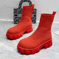 women boots shoes socks boots hida short boots sports knitting keep warm mind round shape mood large size lazy boots