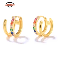 canner colorful zircon 925 steling silver gold color left right ear cuff clip earring for women non pierced earings jewelry gift