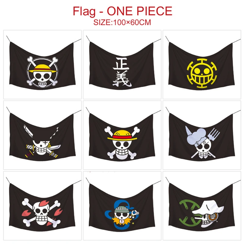 XYFlag 60*100CM Polyester Pirate Monkey D. Luffy Skull Roronoa Zoro Flag One Piece Straw Hat Pirates Trumpet Banner Flag Decor