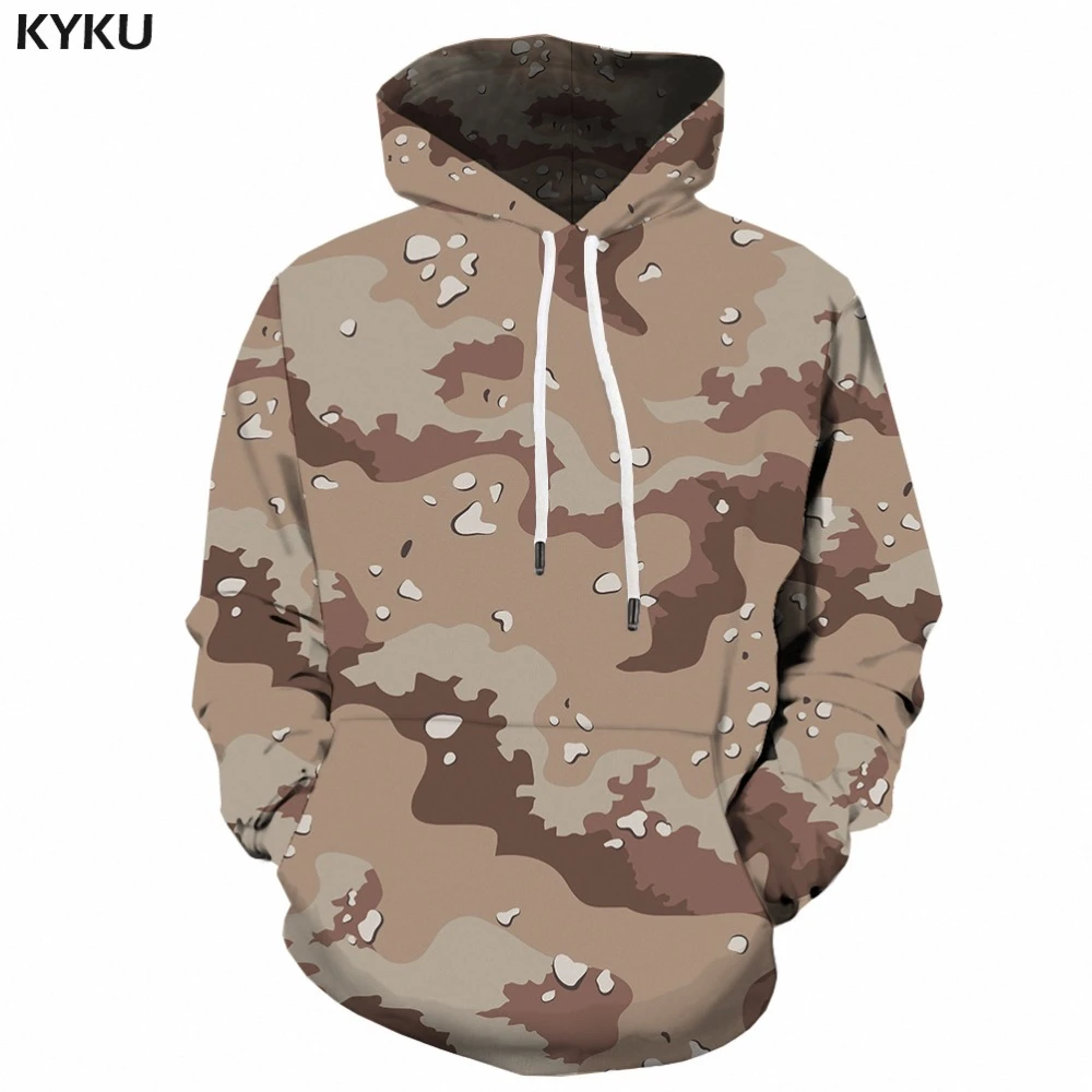 

Men's camouflage hooded sweatshirt, 3D animation printed clothing, retro military style, gray, autumn men's clothing