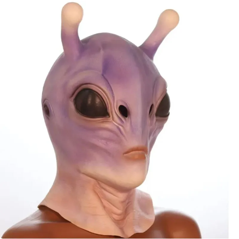 Чужой НЛО ужасная латексная маска косплей рогатый инопланетянин Хэллоуин
