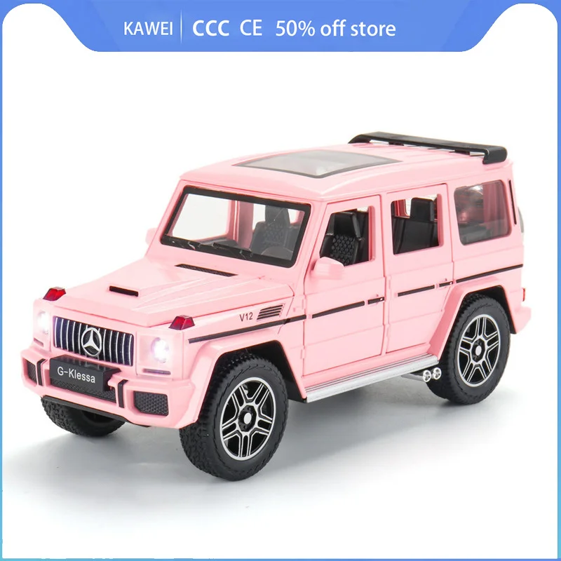 

1/24 G63 Alloy Car Models Diecasts Vehicles Toy G-Class Simulation Off-road Vehicle With Light Sound Pull Back Toys For Children