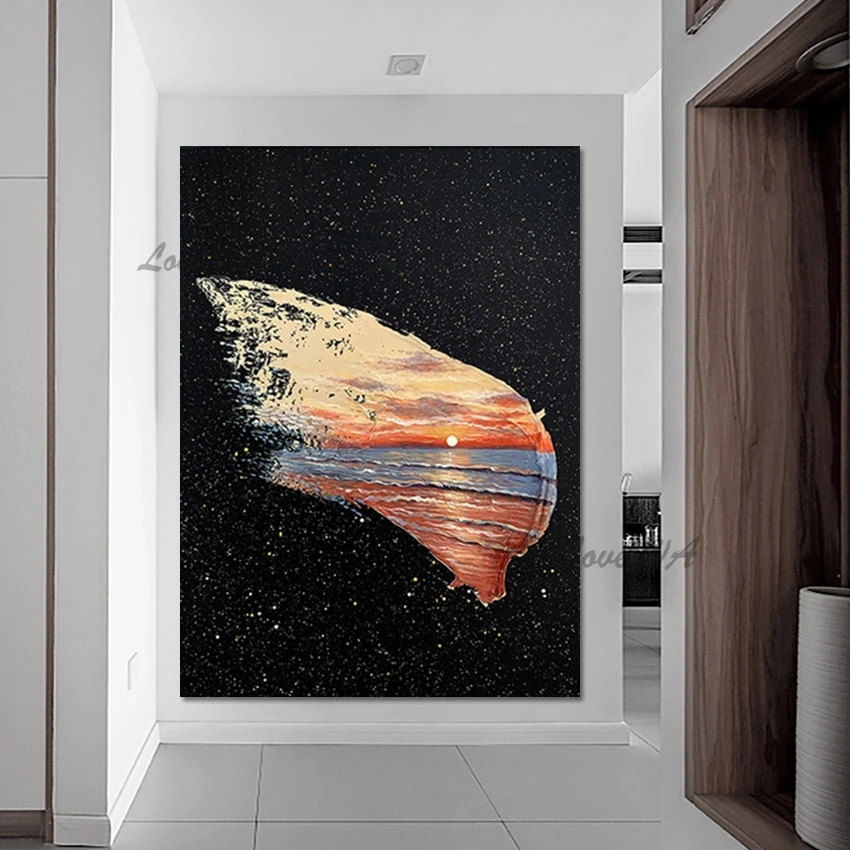 Высокое качество закат красивый пейзаж настенная живопись без рамы 3d морская