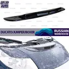 Защитная накладка на воздухозаборник капота для Fiat Ducato  Фиат Дукато 2006-2018 воздуховоды с сеткой, АБС пластик под покраску  Детали экстерьера, аксессуары для авто, защита от грязи и мусора, тюнинг, стайлинг 