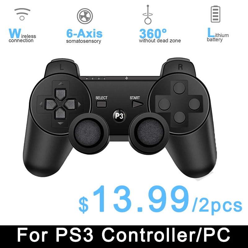

Wireless Controller For PS3 Gamepad For PS3 Bluetooth-4.0 Joystick For USB PC Controller For PS3 Joypad