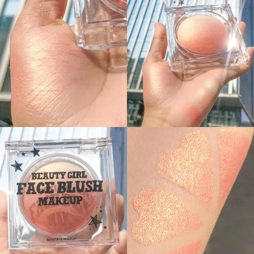 

Fine Texture 15g Useful Makeup Blush Plate Palette Rainbow Blush Palette Smooth for Outdoor