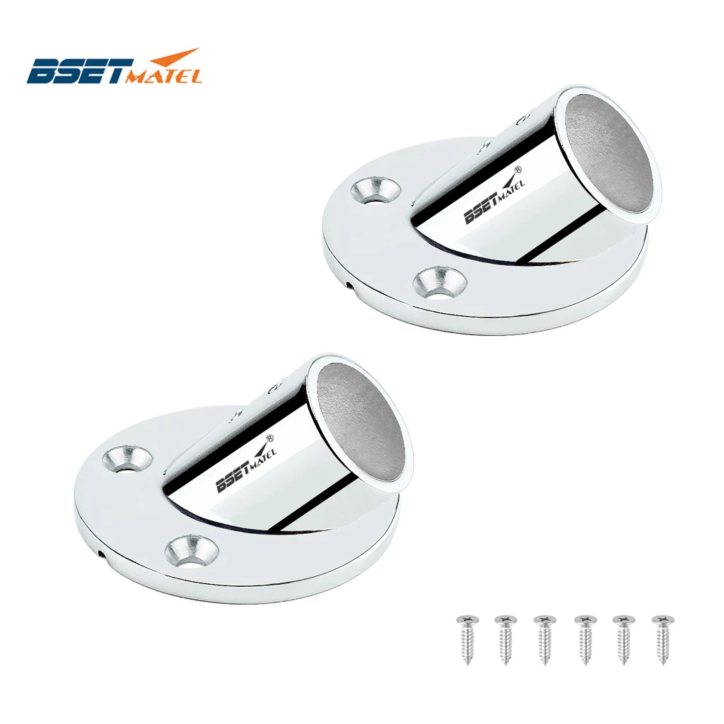 

2PCS Multiple Angles 316 Stainless Steel Boat Round Base Marine Hand Rail Fitting Rail Tube Stanchion Base Column Accessories