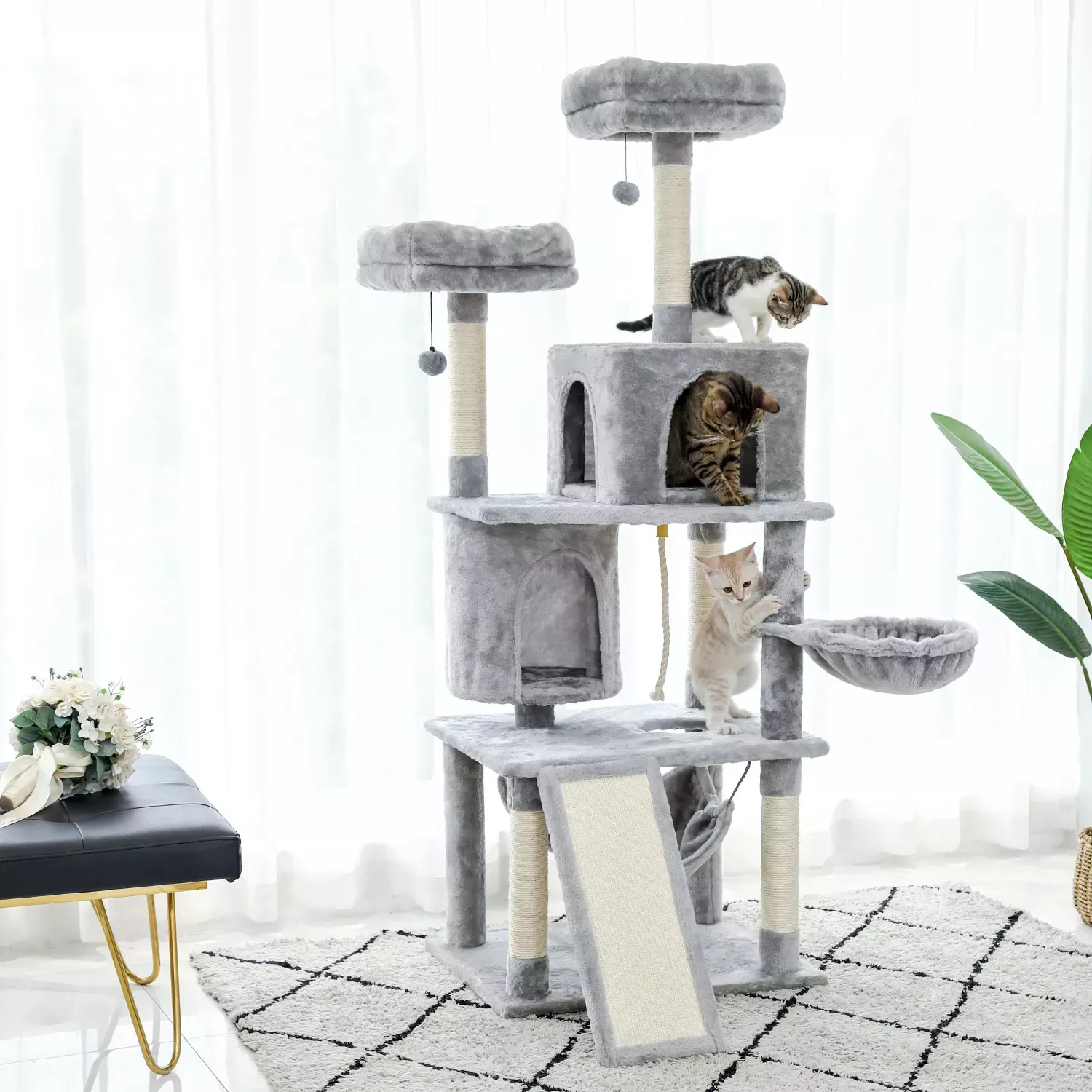 

Domestic Delivery Climbing Frame Scratching Post Tree Scratcher Pole Furniture Gym House Toy Jumping Platform