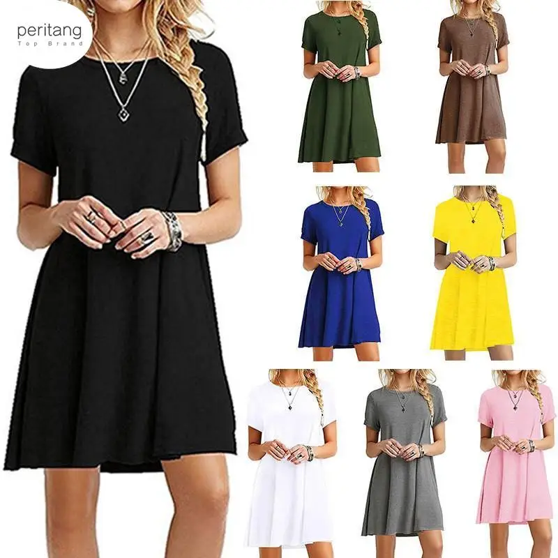 

Women Dresses 2023 Summer Sexy O Neck Boho Beach Dress Ruffle Short Sleeve A Line Mini Dress Wrap Sundress Robe