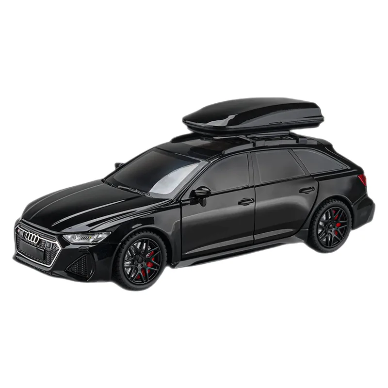 1:24 Diecast Toy Vehicle Simulation Audis RS6 Travel Alloy Car Model Sound And Light Metal Pull Back Cars Toys Kids Boys Gift