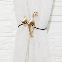 cat shape strong curtain tiebacks alloy hanging belts ropes curtain holdback curtain rods accessoires curtain ring gold
