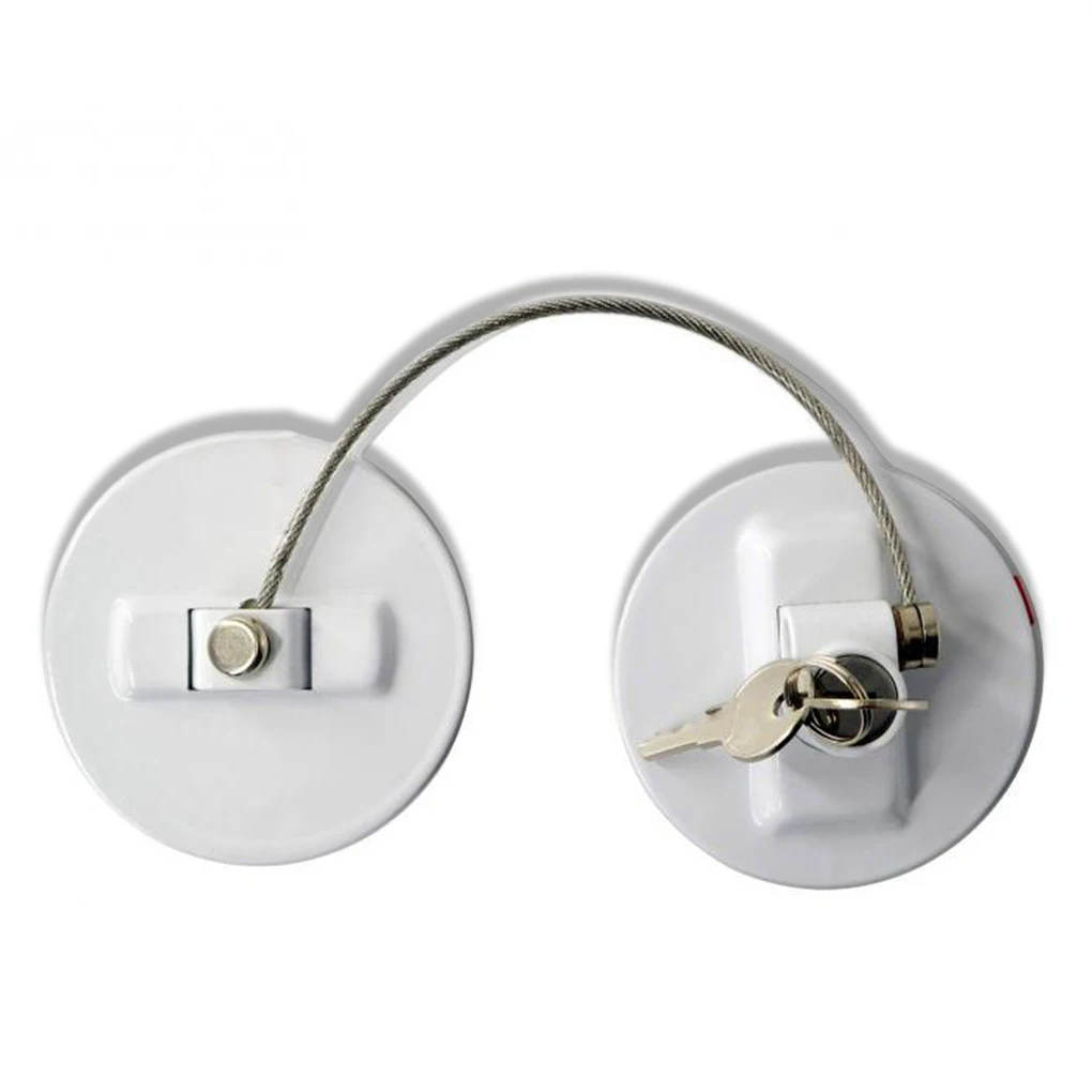 

Stainless Steel Safety Lock Refrigerator Door Padlock Drawers Cupboard Kids Home Childproof Anti-Pinch Proofing White